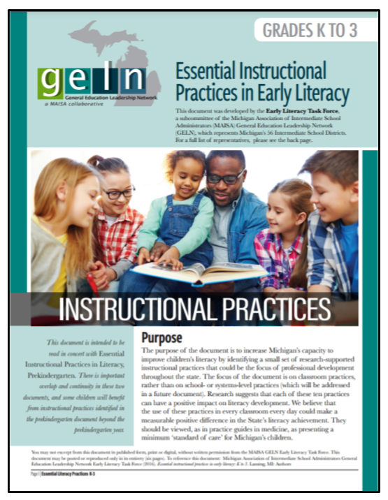 Essential Instructional Practices in Early Literacy K-3 Cover 