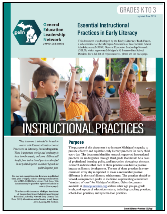 Image of the K to 3 Essential Instructional Practices in Early Literacy