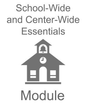 School-wide and center-wide essentials Module