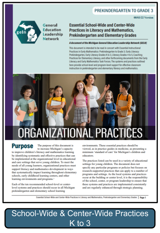 School and Center-Wide Practices in Literacy and Mathematics