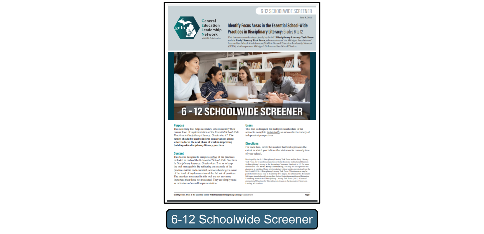 6 to 12 schoolwide screener document
